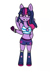 Size: 576x828 | Tagged: safe, artist:ashton-j-dark, derpibooru import, twilight sparkle, twilight sparkle (alicorn), alicorn, equestria girls, alicorn wings, boots, boxing, clothes, exeron fighters, exeron gloves, exeron outfit, midriff, mma, pony ears, shoes, shorts, sports, sports bra