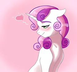 Size: 1700x1600 | Tagged: safe, artist:lorenz3, artist:notaletolivefor, derpibooru import, sweetie belle, pony, unicorn, bedroom eyes, blushing, cute, diasweetes, floating heart, floppy ears, heart, solo