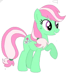 Size: 381x417 | Tagged: safe, artist:bc-ls, artist:durpy, artist:selenaede, derpibooru import, minty, pony, sundae sundae sundae, spoiler:interseason shorts, g3, g3 to g4, generation leap, simple background, solo, transparent background