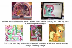 Size: 1241x840 | Tagged: safe, artist:tiarawhya, derpibooru import, applejack, fluttershy, minty, pinkie pie, princess cadance, princess celestia, rainbow dash, rarity, spike, twilight sparkle, twilight sparkle (alicorn), alicorn, dragon, earth pony, pegasus, pony, unicorn, sundae sundae sundae, spoiler:interseason shorts, blind bag, brushable, cowboy hat, female, hat, male, mane six, mare, toy