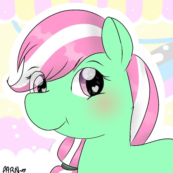 Size: 768x768 | Tagged: safe, artist:parn, derpibooru import, minty, pony, smiley face