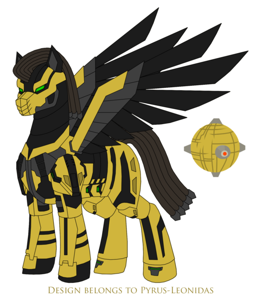 Size: 1527x1743 | Tagged: safe, artist:pyrus-leonidas, derpibooru import, ponified, pegasus, pony, robot, robot pony, series:mortal kombat:defenders of equestria, crossover, cyrax, male, mortal kombat, simple background, solo, stallion, transparent background