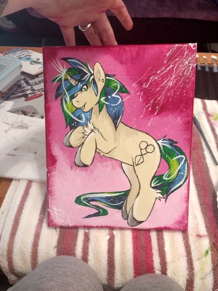 Size: 3120x4160 | Tagged: safe, artist:annuthecatgirl, derpibooru import, oc, oc:sharp shear, unofficial characters only, pony, unicorn, painting, solo, traditional art