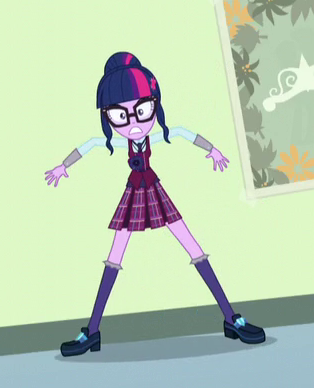 Size: 314x388 | Tagged: safe, derpibooru import, screencap, sci-twi, twilight sparkle, equestria girls, friendship games, clothes, cropped, crystal prep academy uniform, female, glasses, hair bun, magic capture device, pleated skirt, school uniform, shoes, skirt, socks