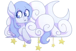 Size: 750x500 | Tagged: safe, artist:drunkencoffee, derpibooru import, oc, oc:rainy sould, pony, cloud, female, mare, moon, simple background, solo, transparent background