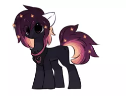 Size: 993x761 | Tagged: safe, artist:little-sketches, derpibooru import, oc, oc:ayaka, ponified, earth pony, pony, alternate design, butt fluff, chest fluff, cute, ethereal mane, eye clipping through hair, female, floppy ears, frown, leg fluff, mare, neckerchief, simple background, solo, species swap, starry mane, white background