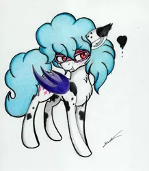 Size: 2353x2697 | Tagged: safe, artist:luxiwind, derpibooru import, oc, oc:sonya, bat pony, pony, female, glasses, high res, mare, solo, traditional art