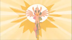 Size: 1670x938 | Tagged: safe, derpibooru import, screencap, princess celestia, alicorn, pony, the cutie mark chronicles, epic, female, flying, light, mare, nose in the air, praise the sun, spread wings, summer sun celebration, sun, sunlight, wings