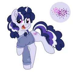 Size: 934x884 | Tagged: safe, artist:ruushiicz, derpibooru import, oc, oc:straylight, unofficial characters only, pony, unicorn, bio in description, clothes, cutie mark, female, magical lesbian spawn, mare, offspring, parent:pinkie pie, parent:twilight sparkle, parents:twinkie, simple background, solo, sweater, white background