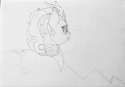 Size: 1932x1344 | Tagged: artist:aetriphous, autumn blaze, derpibooru import, female, kirin, mountain, mountain range, peaks of peril, safe, sketch, sketchbook, solo, sounds of silence, traditional art, wip