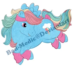 Size: 1280x1170 | Tagged: safe, artist:bad-medic, derpibooru import, rainbow dash, pegasus, pony, deviantart watermark, g1, g4 to g1, generation leap, head warmer, leg warmers, obtrusive watermark, simple background, solo, sticker, sticker design, transparent background, watermark