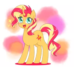 Size: 1200x1083 | Tagged: safe, artist:ch-chau, derpibooru import, sunset shimmer, pony, unicorn, cute, female, looking at you, mare, open mouth, shimmerbetes, solo