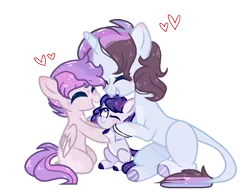 Size: 843x660 | Tagged: safe, artist:jxst-alexa, derpibooru import, oc, unofficial characters only, pegasus, pony, unicorn, base used, colt, female, filly, group hug, hug, male, mare, offspring, parents:oc x oc, simple background, transparent background