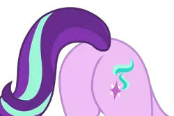 Size: 977x649 | Tagged: safe, artist:deadparrot22, artist:mickeymonster, derpibooru import, edit, starlight glimmer, pony, unicorn, butt, butt only, female, glimmer glutes, mare, plot, simple background, solo, transparent background