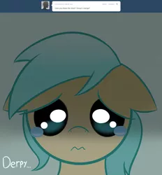 Size: 1280x1380 | Tagged: safe, artist:datahmedz, derpibooru import, sunshower raindrops, pony, raindropsanswers, ask, derpygate, floppy ears, solo, teary eyes, tumblr