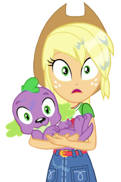 Size: 1536x2304 | Tagged: safe, derpibooru import, edit, edited screencap, editor:lonely fanboy48, screencap, applejack, spike, spike the regular dog, dog, equestria girls, equestria girls series, my little shop of horrors, applespike, background removed, clothes, cute, female, looking at you, male, shipping, simple background, straight, tail, wet, wet hair, wet spike