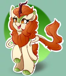 Size: 3500x4000 | Tagged: abstract background, artist:witchtaunter, autumn blaze, awwtumn blaze, chest fluff, cloven hooves, colored ears, colored pupils, cute, derpibooru import, ear fluff, ear tufts, female, fluffy, happy, hoof fluff, kirin, leg fluff, leonine tail, open mouth, raised hoof, raised leg, safe, smiling, solo, sounds of silence, unshorn fetlocks