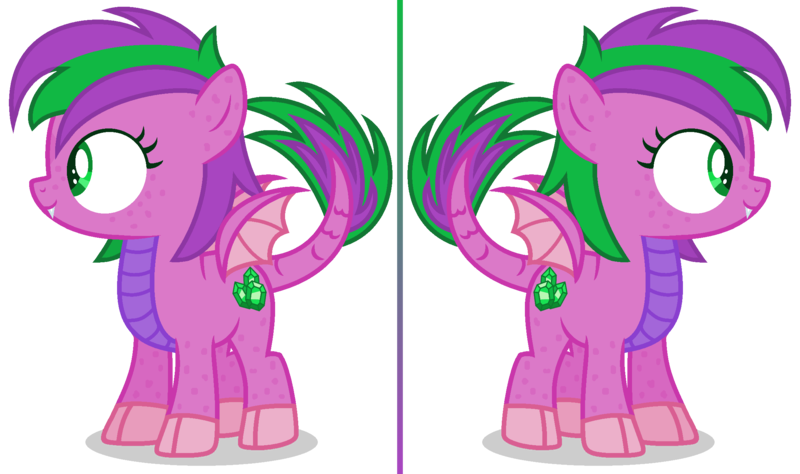 Size: 2248x1332 | Tagged: safe, artist:razorbladetheunicron, derpibooru import, oc, oc:firestorm swirl, unofficial characters only, dracony, dragon, hybrid, pony, lateverse, alternate universe, base used, cutie mark, female, filly, markings, new design, next generation, offspring, parent:amethyst star, parent:spike, parents:amespike, reference, scales, simple background, transparent background