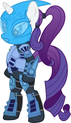 Size: 5183x8952 | Tagged: safe, artist:shadyhorseman, derpibooru import, rarity, pony, .svg available, absurd resolution, actor allusion, armor, armorarity, bionicle, bipedal, clothes, cosplay, costume, crossover, lego, nokama, reference, simple background, solo, suit, tabitha st. germain, transparent background, vector, voice actor joke