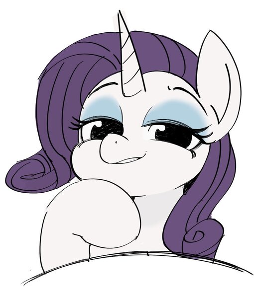 Size: 781x919 | Tagged: safe, artist:manachaaaaaaaa, derpibooru import, rarity, pony, unicorn, female, looking at you, mare, simple background, smug, solo, white background