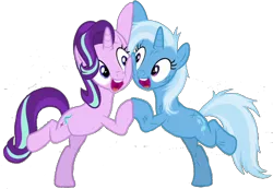 Size: 2048x1417 | Tagged: safe, artist:superbobiann, derpibooru import, editor:superbobiann, starlight glimmer, trixie, pony, road to friendship, season 8, spoiler:s08, background removed