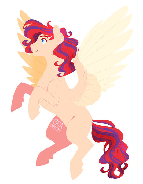 Size: 1024x1313 | Tagged: safe, artist:seabreezyy, derpibooru import, oc, pegasus, pony, male, simple background, solo, stallion, white background