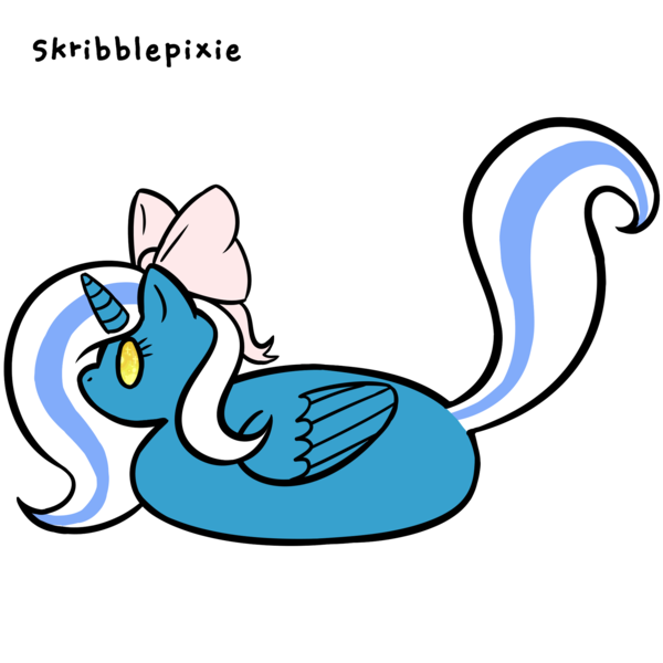 Size: 1920x1920 | Tagged: safe, artist:skribblepixie, derpibooru import, oc, oc:fleurbelle, alicorn, pony, adorable face, alicorn oc, bow, cute, hair bow, happy, horn, long hair, long mane, long tail, pink bow, ponyloaf, ribbon, sweet, wingding eyes, wings, yellow eyes