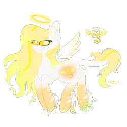 Size: 2000x2000 | Tagged: safe, artist:redheartponiesfan, derpibooru import, oc, oc:angel gold, unofficial characters only, pegasus, pony, angel, colored sclera, female, halo, mare, markings, simple background, solo, transparent background, unshorn fetlocks