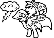 Size: 213x150 | Tagged: safe, artist:crazyperson, derpibooru import, oc, unofficial characters only, alicorn, pony, fallout equestria, fallout equestria: commonwealth, fanfic, alicorn oc, black and white, cloak, clothes, cloud, fanfic art, generic pony, glowing horn, grayscale, hat, hooves, horn, lightning, magic, male, monochrome, picture for breezies, simple background, smiling, solo, spread wings, stallion, transparent background, vault suit, weather magic, wings