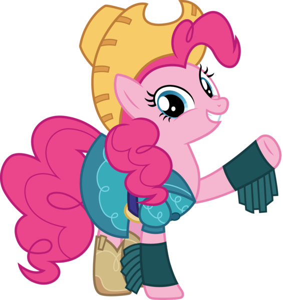 Size: 1412x1500 | Tagged: safe, artist:cloudyglow, derpibooru import, pinkie pie, ponified, earth pony, pony, dance magic, equestria girls, equestria girls series, five to nine, the maud couple, spoiler:eqg specials, boots, clothes, cowboy hat, cowgirl, cowgirl outfit, cute, dress, equestria girls outfit, equestria girls ponified, farmer pinkie, female, hat, looking at you, mare, shoes, simple background, skirt, smiling, stetson, transparent background, vector, western