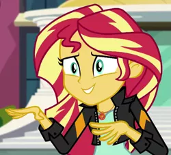 Size: 1119x1014 | Tagged: safe, derpibooru import, screencap, sunset shimmer, equestria girls, mirror magic, spoiler:eqg specials, cropped, geode of empathy, jewelry, magical geodes, necklace, solo