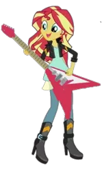 Size: 1218x2048 | Tagged: safe, banned from derpibooru, deleted from derpibooru, derpibooru import, edit, edited screencap, editor:larryboyfan1996, editor:superbobiann, screencap, sunset shimmer, equestria girls, guitar, musical instrument, simple background, solo, transparent background