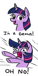 Size: 290x582 | Tagged: safe, artist:jargon scott, derpibooru import, twilight sparkle, pony, unicorn, bust, comic, comic strip, dialogue, gundam reconguista in g, looking at you, meme, open mouth, ponified meme, simple background, white background
