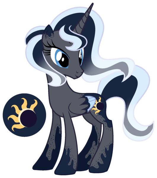 Size: 1447x1637 | Tagged: safe, artist:pastelnightangel, derpibooru import, oc, oc:black moon, alicorn, pony, base used, colored wings, female, mare, multicolored wings, offspring, parent:good king sombra, parent:king sombra, parent:princess luna, parents:lumbra, simple background, solo, transparent background, wings