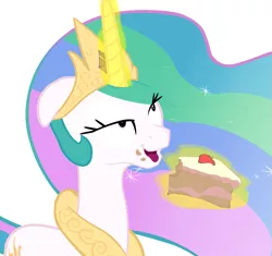 Size: 1091x1024 | Tagged: safe, artist:watching lizard, derpibooru import, princess celestia, pony, ahegao, cake, cakelestia, derp, faic, food, majestic as fuck, open mouth, the plot thickens, tongue out