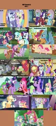Size: 1760x3975 | Tagged: safe, artist:nightshadowmlp, derpibooru import, edit, edited screencap, screencap, apple bloom, applejack, berry punch, berryshine, big macintosh, button mash, carrot top, cheerilee, coco pommel, coloratura, daisy, diamond tiara, flower wishes, fluttershy, golden harvest, granny smith, lily love, limestone pie, linky, marble pie, maud pie, moonlight raven, pinkie pie, pipsqueak, rainbow dash, rarity, raspberry beret, scootaloo, shoeshine, silver spoon, snails, snips, spike, sunshine smiles, sweetie belle, twilight sparkle, twilight sparkle (alicorn), wind rider, alicorn, dragon, earth pony, pegasus, pony, unicorn, brotherhooves social, canterlot boutique, crusaders of the lost mark, hearthbreakers, made in manehattan, rarity investigates, scare master, season 5, the cutie re-mark, the hooffields and mccolts, the mane attraction, the one where pinkie pie knows, what about discord?, alternate timeline, apple bloom's bow, apple family, applejack's hat, armor, book, bow, chrysalis resistance timeline, clipboard, clothes, colt, costume, cowboy hat, crossdressing, cutie map, cutie mark crusaders, female, filly, food, hair bow, happy, hat, male, mane seven, mane six, mare, marty mcfly, mlp season compilation, orchard blossom, playground, rock soup, season 5 compilation, soup, spear, stetson, upside down, wall of tags, weapon