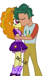 Size: 822x1276 | Tagged: safe, artist:bc-ls, derpibooru import, adagio dazzle, timber spruce, equestria girls, female, kissing, male, shipping, straight, timberdazzle