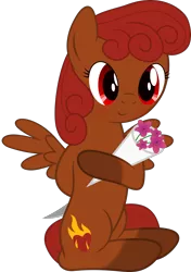 Size: 1600x2269 | Tagged: safe, artist:waveywaves, derpibooru import, oc, oc:firefly, unofficial characters only, pony, blushing, bouquet, flower, hoof hold, knife, rhododendron, this will end in death, this will end in tears, this will end in tears and/or death