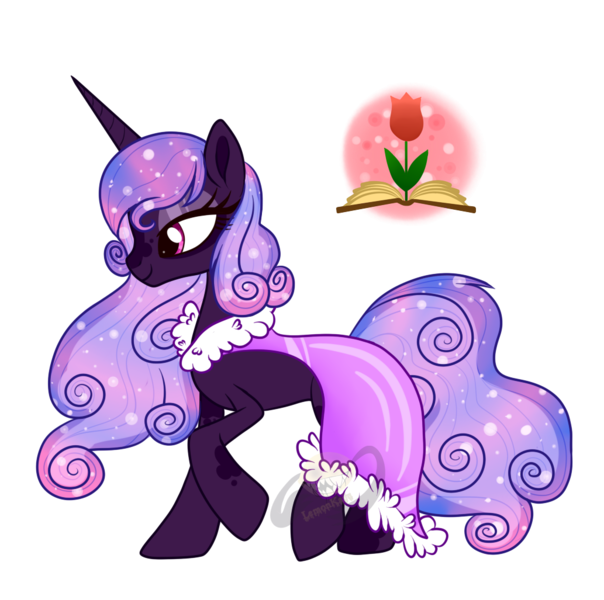 Size: 1033x1027 | Tagged: safe, artist:lemonkaiju, derpibooru import, oc, pony, unicorn, clothes, dress, female, magical lesbian spawn, mare, offspring, parent:princess cadance, parent:princess luna, parents:lundance, simple background, solo, transparent background