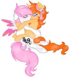 Size: 1024x1136 | Tagged: safe, artist:angelamusic13, derpibooru import, oc, oc:angela music, unofficial characters only, pegasus, pony, base used, deviantart watermark, female, kissing, lesbian, mare, obtrusive watermark, simple background, transparent background, watermark