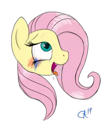 Size: 2325x2707 | Tagged: suggestive, artist:lux-arume, derpibooru import, fluttershy, pony, ahegao, crying, head, heart eyes, open mouth, solo, tears of pleasure, tongue out, wingding eyes