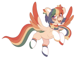 Size: 1950x1518 | Tagged: safe, artist:aegann, derpibooru import, oc, oc:crayola, pegasus, pony, colored wings, female, mare, multicolored wings, simple background, solo, transparent background, wings