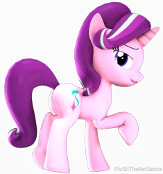 Size: 3850x4088 | Tagged: safe, artist:flushthebatsanta, derpibooru import, starlight glimmer, pony, unicorn, 3d, butt, female, glimmer glutes, looking at you, mare, open mouth, plot, raised hoof, source filmmaker