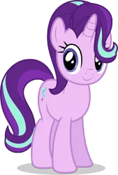 Size: 5000x7411 | Tagged: safe, artist:luckreza8, derpibooru import, starlight glimmer, pony, unicorn, to where and back again, .svg available, absurd resolution, c:, cute, female, glimmerbetes, hair over one eye, looking at you, mare, simple background, smiling, standing, transparent background, vector
