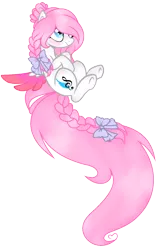 Size: 872x1340 | Tagged: safe, artist:angelamusic13, derpibooru import, oc, oc:angela music, pegasus, pony, bow, braid, female, hair bow, impossibly long tail, mare, simple background, solo, transparent background