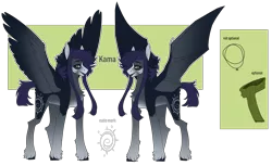 Size: 3300x2016 | Tagged: safe, artist:skimea, derpibooru import, oc, oc:kama, pegasus, pony, bat wings, female, mare, reference sheet, solo, wings