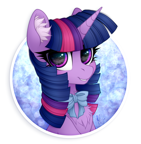 Size: 2100x2150 | Tagged: safe, artist:vird-gi, derpibooru import, twilight sparkle, pony, bowtie, bust, chest fluff, cute, ear fluff, female, looking at you, mare, portrait, smiling, solo