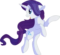 Size: 7038x6420 | Tagged: safe, artist:aureai-sketches, artist:cyanlightning, derpibooru import, rarity, pony, unicorn, .svg available, absurd resolution, chest fluff, ear fluff, female, lidded eyes, mare, raised hoof, rearing, simple background, solo, standing, transparent background, vector