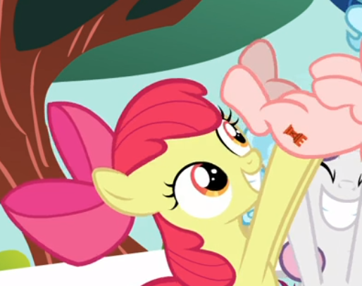 Size: 514x406 | Tagged: safe, derpibooru import, screencap, apple bloom, cozy glow, sweetie belle, pegasus, pony, marks for effort, cropped, eyes on the prize, female, filly, out of context