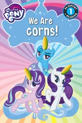 Size: 500x750 | Tagged: safe, derpibooru import, edit, rarity, starlight glimmer, trixie, pony, unicorn, corn, corn horn, corny, food, pun, shitposting, wat, we are unicorns